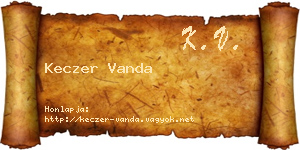 Keczer Vanda névjegykártya